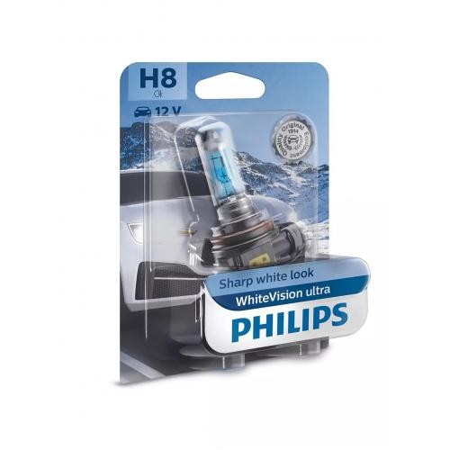 Галогенова лампа Philips 12360WVUB1 H8 WhiteVision ultra +60% (3800K) B1