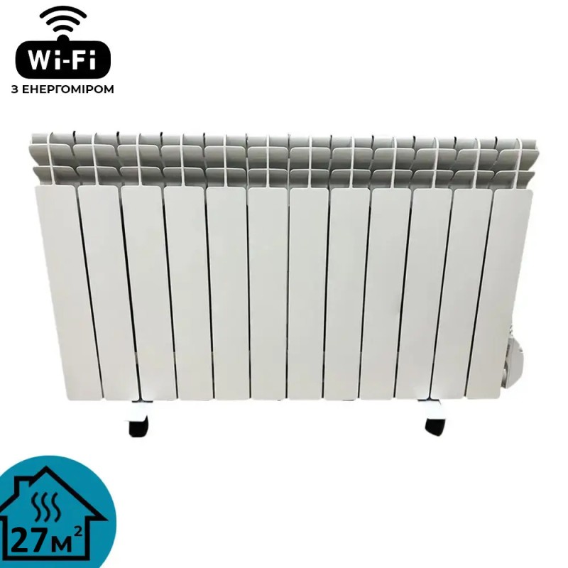 Обігрівач масляний алюмінієвий Gladiator HYBRID HYB-12W 500/100 термостат 2000Вт WiFi компл.роликів