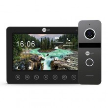 Комплект відеодомофона NeoLight NeoKIT FHD Pro B Graphite з детектором руху і відеопанель