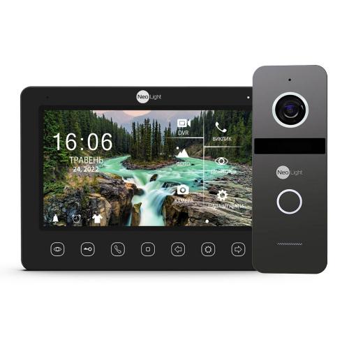 Комплект відеодомофона NeoLight NeoKIT FHD Pro B Graphite з детектором руху і відеопанель Комплект відеодомофона NeoLight NeoKIT FHD Pro B Graphite з детектором руху і відеопанель