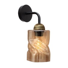 Світильник настінний MSK Electric Tornado бра під лампу E27 PL 202405 BK Чорно-бронзовий (619375)