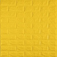 3D панель самоклеюча цегла Жовта 700x770x7мм (010-7) Sticker Wall SW-00000049