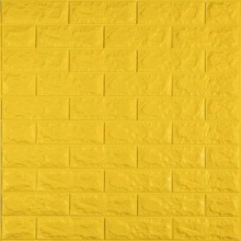 3D панель самоклеюча цегла Жовта 700x770x7мм (010-7) Sticker Wall SW-00000049