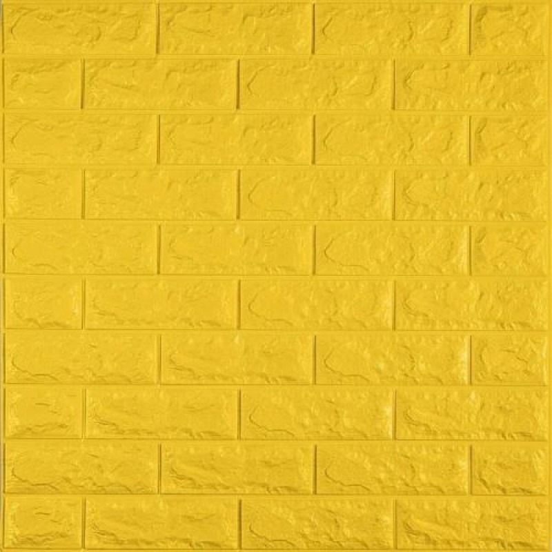 3D панель самоклеюча цегла Жовта 700x770x7мм (010-7) Sticker Wall SW-00000049