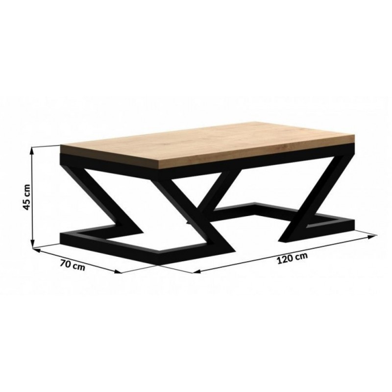 Кавовий журнальний столик у стилі Loft NS-506 480x1200x700 мм Черный