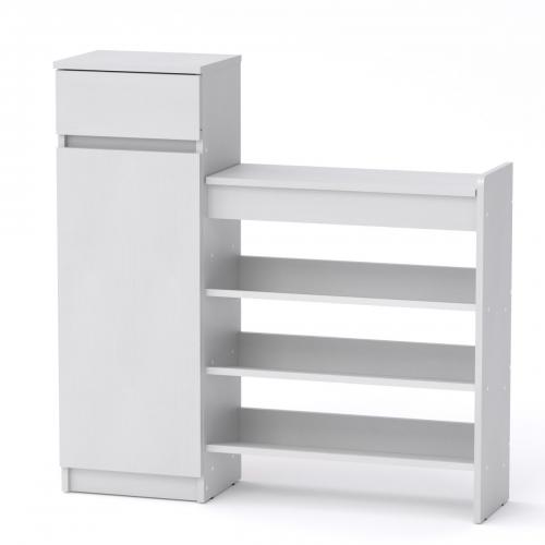 Тумба для взуття Компанит 16 100х28х100 см Альба білий Тумба для взуття Компанит 16 100х28х100 см Альба білий