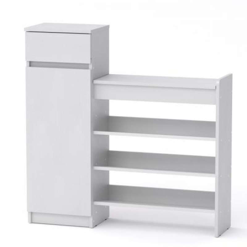 Тумба для взуття Компанит 16 100х28х100 см Альба білий