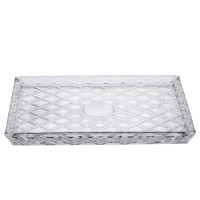 Блюдо для закусок YIWU Lirmartur diamond 24.5x20.5x2 см Прозорий (HP-YH-39)
