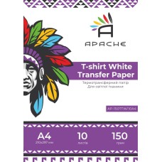 Термотрансферний папір Apache A4 150 г/м2 Світла тканина 10 шт (10446)