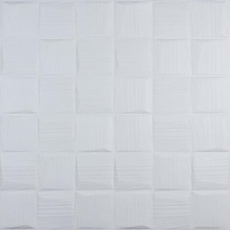 Самоклеюча 3D панель 3D Loft білі рвані кубики 700x700x8мм