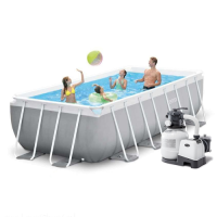 Каркасний басейн Intex 26788-6, 400 x 200 x 100 см (7 900 л/год, драбина, тент, підстилка)