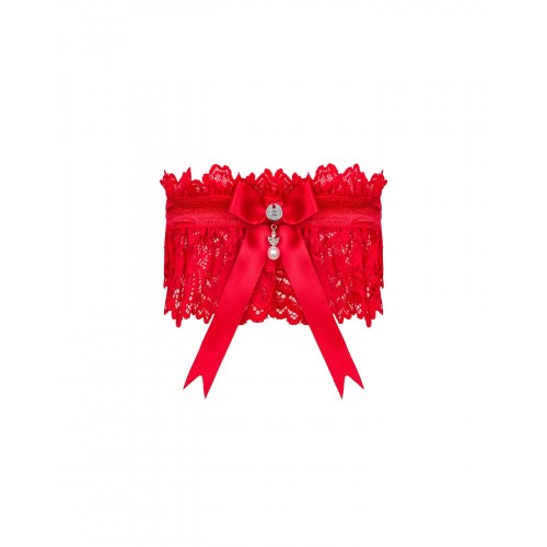 Ажурна підв’язка Obsessive Amor Cherris garter, red