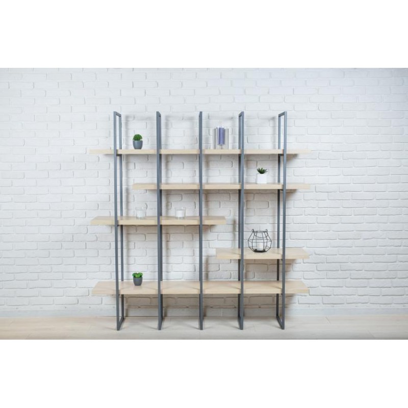 Стелаж для зберігання в стилі Loft Чорний NS-1971 1830x1800x350 мм