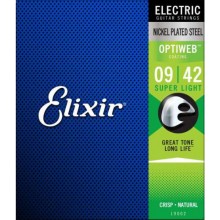 Струни для електрогітари Elixir 19002 Optiweb Nickel Plated Steel Super Light 9/42