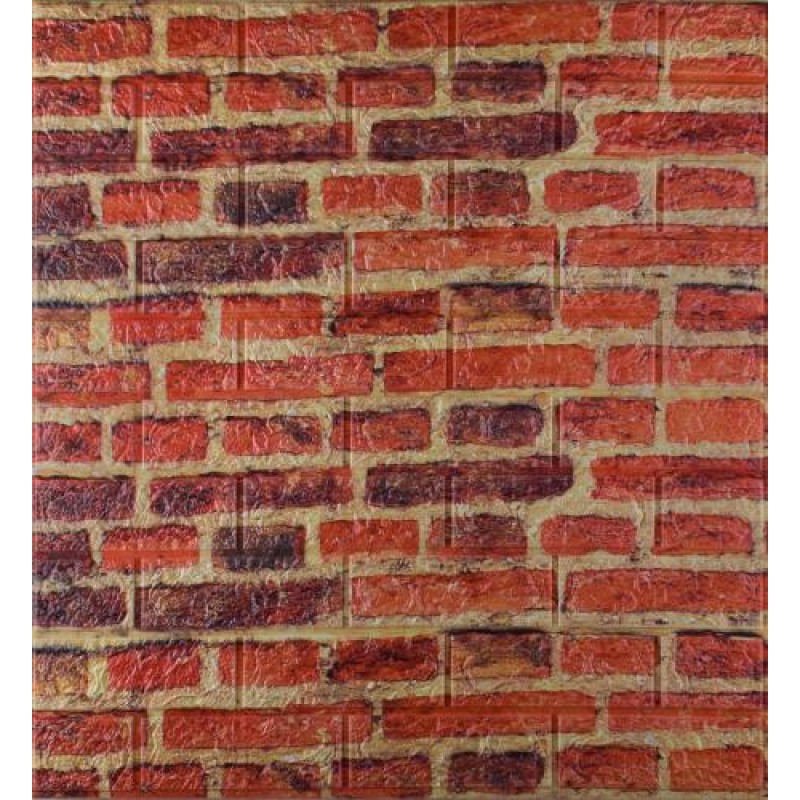 Самоклеюча декоративна 3D панель під червоно-коричневу катеринославську цеглу 3D Loft 700x770x5мм (044-5)