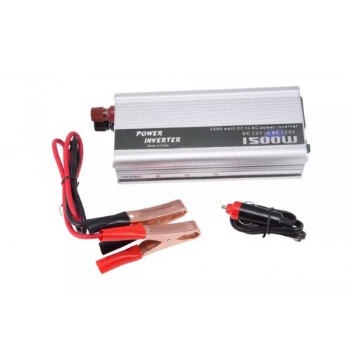 Перетворювач напруги інвертор UKC AC/DC 12V-220V 1500W Power Inverter Silver