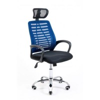 Офісне крісло керівника Richman Бласт Чорне + Сітка Синє Офісне крісло керівника Richman Бласт Чорне + Сітка Синє