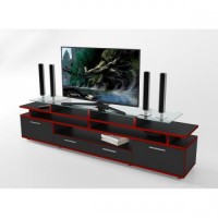 Тумба для ТВ Comfy Home Cinema чорний/червона кромка