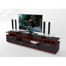 Тумба для ТВ Comfy Home Cinema чорний/червона кромка