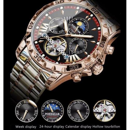 Годинник чоловічий механічний Poedagar Mechanical Золотий (2498351851) Годинник чоловічий механічний Poedagar Mechanical Золотий (2498351851)