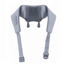 Масажер ударний для шиї та плечей No Brand Neck massager з ІЧ-підігрівом електричний на акумуляторі Сірий (2104618544)