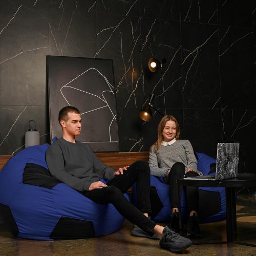 Крісло мішок М'яч Оксфорд 120см Студія Комфорту Великий Синій + Чорний Крісло мішок М'яч Оксфорд 120см Студія Комфорту Великий Синій + Чорний