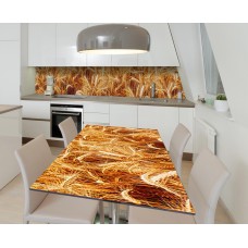 Наклейка 3Д вінілова на стіл Zatarga «Пшеничне поле» 600х1200 мм для будинків, квартир, столів, кав'ярень.