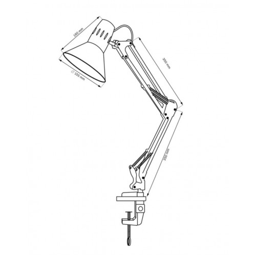 Настільна лампа Polux Worker 15.5x16x70 см Чорний (Pol325150)