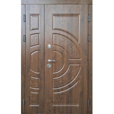 Двері вхідні металеві вуличні полуторні тамбурні ГР 3 ПВХ Ваш ВиД Дуб 1200х2050х96 Ліве/Праве