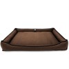 Лежак ліжко для собак всіх порід EGO Bosyak Рогожка 2XL 115x95 Коричневий (спальне місце для великих собак)