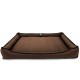 Лежак ліжко для собак всіх порід EGO Bosyak Рогожка 2XL 115x95 Коричневий (спальне місце для великих собак)