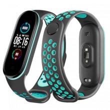 Ремінець Double Color Strap для Xiaomi Mi Band 5/6 Grey-Green