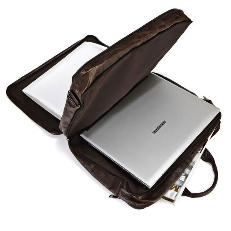 Сумка чоловіча Vintage 14056 Коричнева, Коричневий