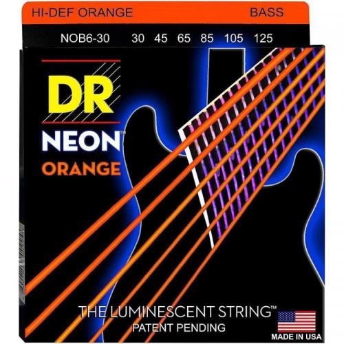 Струни для бас-гітари DR NOB6-30 Hi-Def Neon Orange K3 Coated Medium Bass 6 Strings 30/125 Струни для бас-гітари DR NOB6-30 Hi-Def Neon Orange K3 Coated Medium Bass 6 Strings 30/125