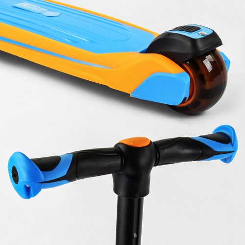 Самокат триколісний із сидінням Best Scooter MAXI PU колеса зі світлом 60 кг Blue and yellow (102930)