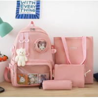 Рюкзак шкільний для дівчинки Hoz 4 в 1 Rabbit Рожевий (SK001600)