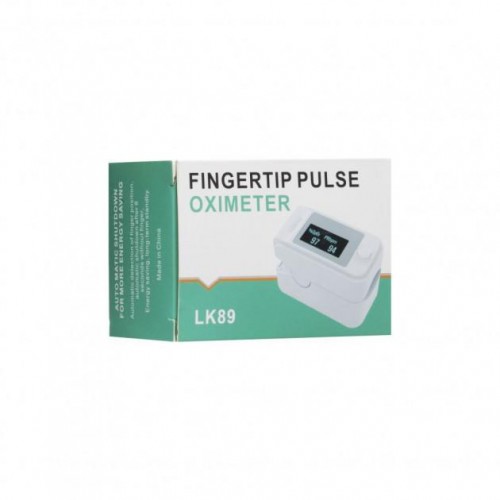 Пульсоксиметр електронний портативний оксиметр пульсометр на палець з Oled-дисплеєм для вимірювання пульсу та сатурації крові LK89 Білий