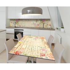 Наклейка 3Д вінілова на стіл Zatarga «Лірика про ботаніку» 650х1200 мм для будинків, квартир, столів, кав'ярень