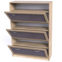 Тумба для взуття Тиса Мебель ТО-139 Дуб сонома Графіт 130x90 см Тумба для взуття Тиса Мебель ТО-139 Дуб сонома Графіт 130x90 см