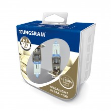 Автолампа галоген Tungsram H1 55W 12V(2 шт./пластикбокс) Megalight Ultra +130%