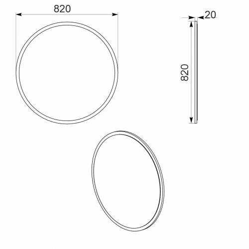 Дзеркало 5 для вітальні Компанит 82х2х82 см Яблуня