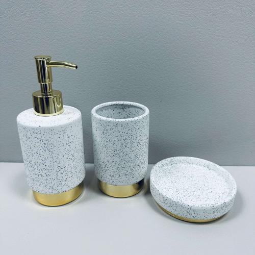 Набір для ванної Bona Di 851-335 3 предмети Білий граніт