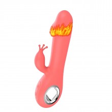 Вібратор-кролик Pretty Love з підігрівом та ротацією помаранчевий USB