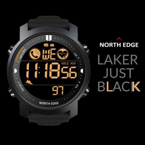 Наручний годинник чоловічий North Edge Laker Black 5BAR Чорний (2704) Наручний годинник чоловічий North Edge Laker Black 5BAR Чорний (2704)