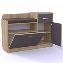Тумба для взуття Тиса Мебель ТО-104 1 Сонома Графіт 64.5x90 см