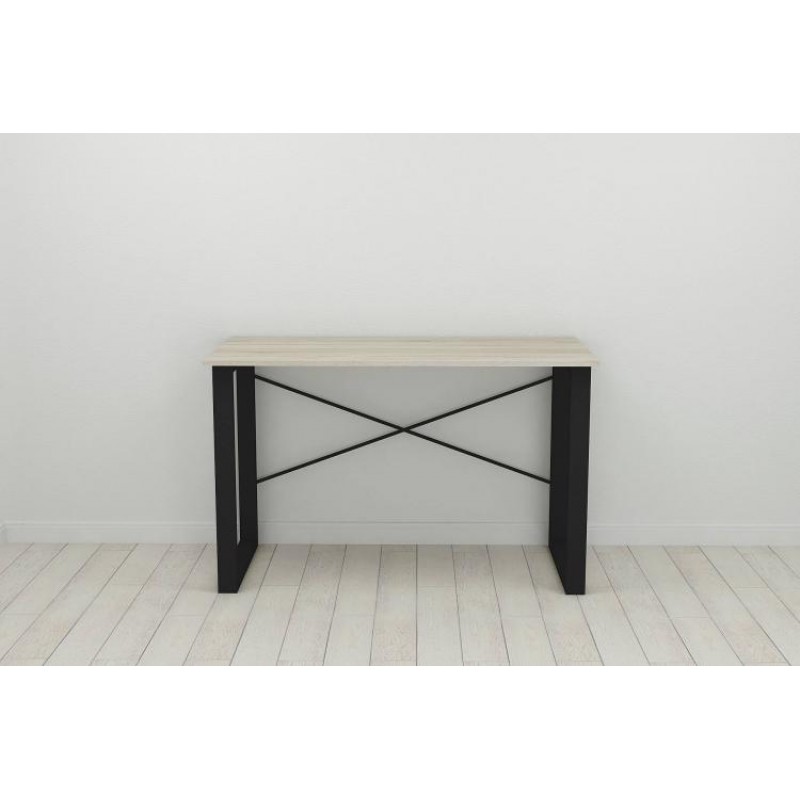 Письмовий стіл Ferrum-decor Драйв 750x1200x700 Чорний метал ДСП Дуб Сонома 16 мм (DRA088)