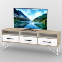 Тумба під телевізор Тиса Мебель ТВ-353 Дуб сонома Білий 65x44x180 см