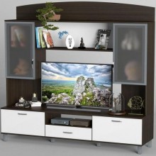 Стінка в вітальню Тиса Мебель Вітальня-41 Венге Білий 1850x450x1800 мм