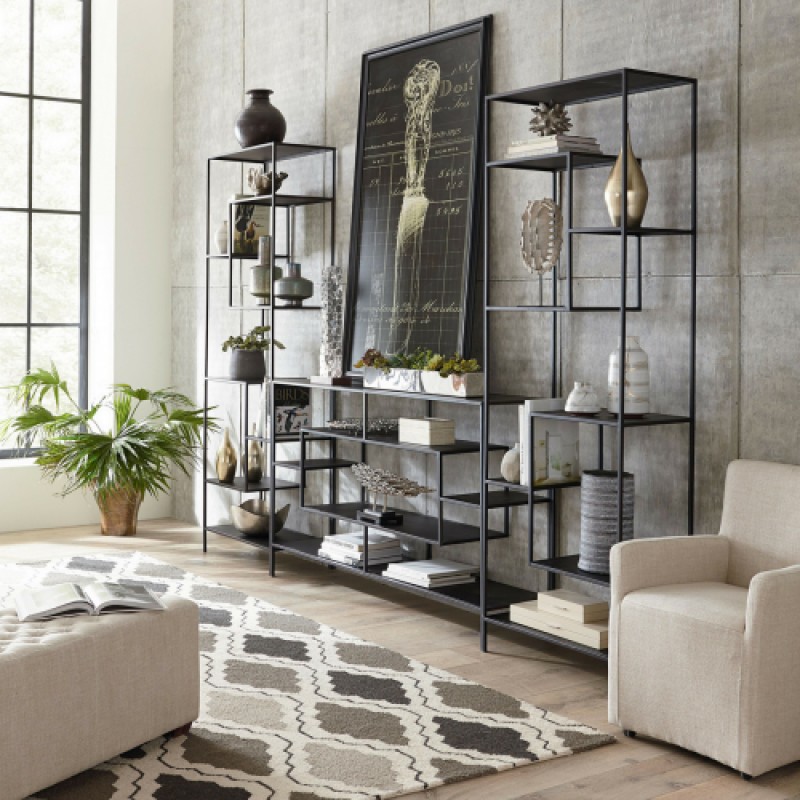 Стелаж для зберігання в стилі Loft NS-1672 2030x800x350 мм Черный