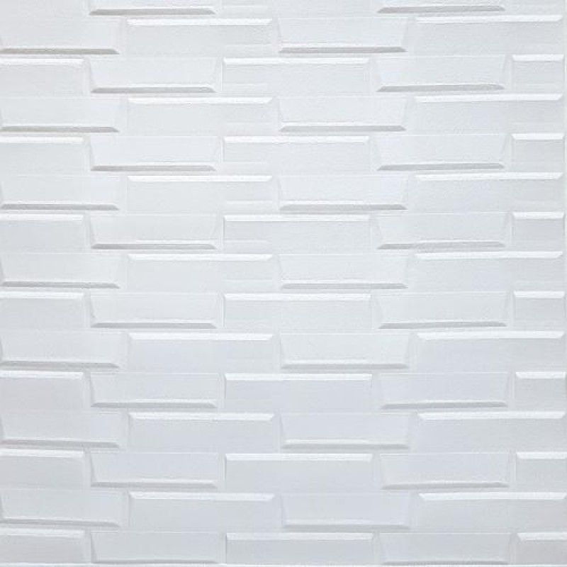 Самоклеюча декоративна 3D панель біла кладка в рулоні 19.6 м 3D Loft 19600x700x5мм